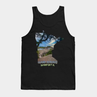 Minnesota State Outline - Grand Marais Tank Top